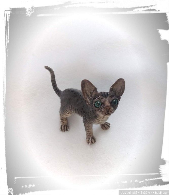 Котёнок породы сфинкс — Валяные игрушки из шерсти: сухое валяние (фото 6)