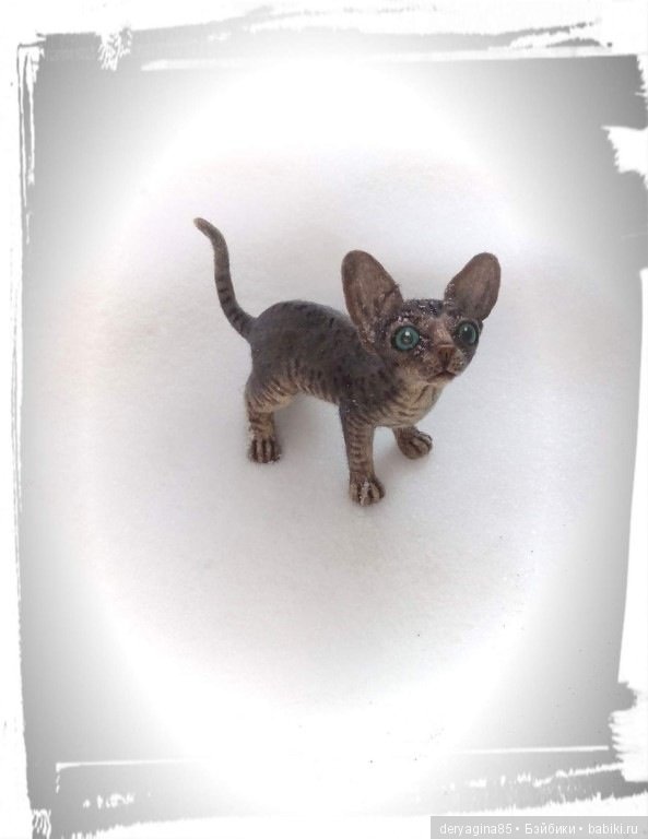 Котёнок породы сфинкс — Валяные игрушки из шерсти: сухое валяние (фото 7)