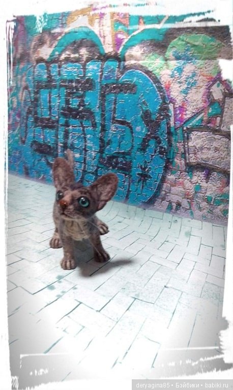 Котёнок породы сфинкс — Валяные игрушки из шерсти: сухое валяние