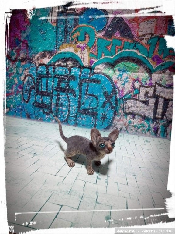 Котёнок породы сфинкс — Валяные игрушки из шерсти: сухое валяние