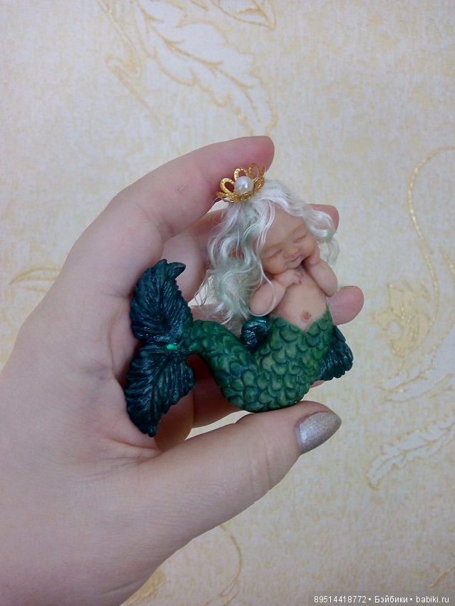 Эльфо русалочка — Авторские миниатюрные куклы: лепка (фото 4)