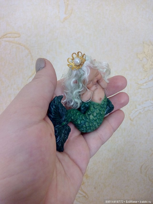Эльфо русалочка — Авторские миниатюрные куклы: лепка (фото 2)