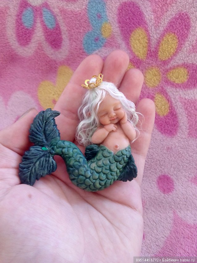 Эльфо русалочка — Авторские миниатюрные куклы: лепка (фото 6)