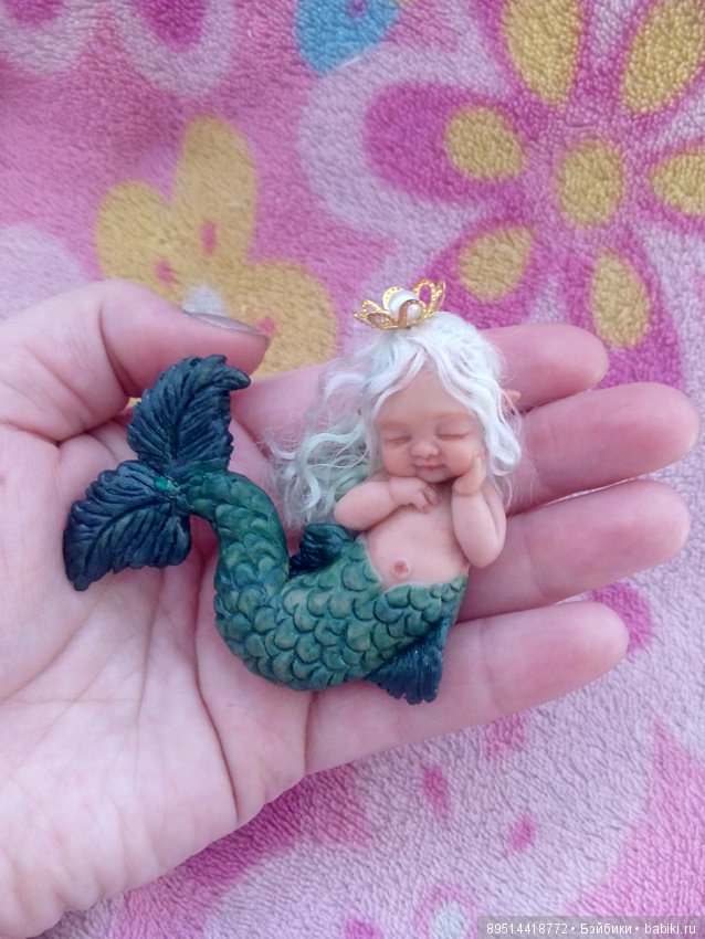 Эльфо русалочка — Авторские миниатюрные куклы: лепка (фото 7)