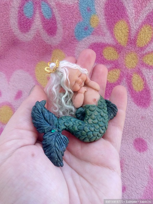 Эльфо русалочка — Авторские миниатюрные куклы: лепка (фото 8)