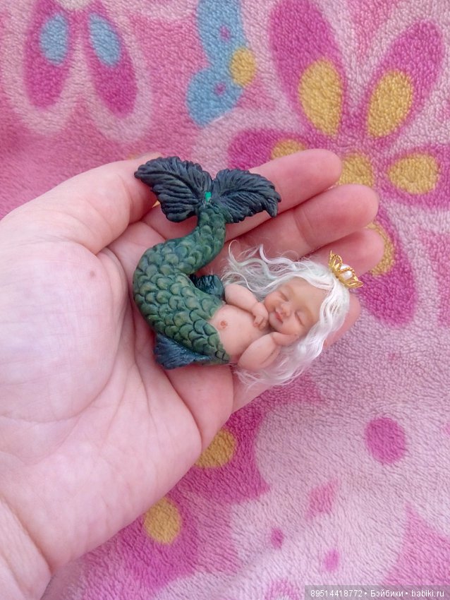 Эльфо русалочка — Авторские миниатюрные куклы: лепка (фото 5)