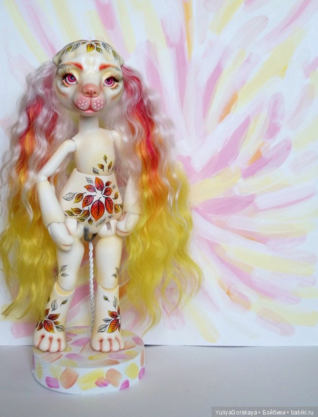 Алеера - bjd собачка в осенних огненных тонах (фото 9)