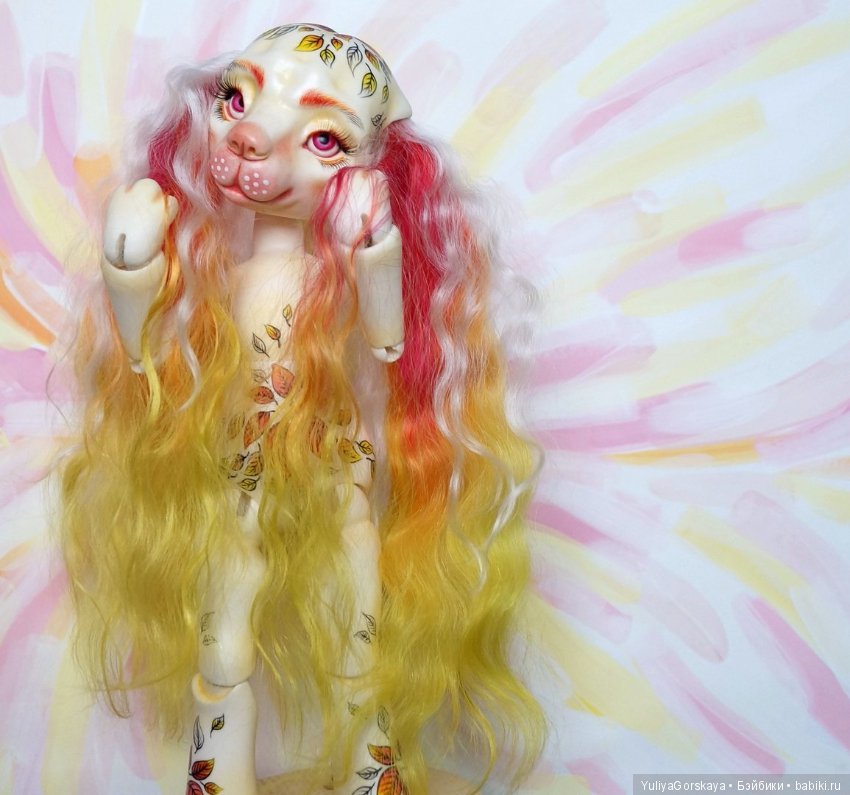 Алеера - bjd собачка в осенних огненных тонах (фото 3)