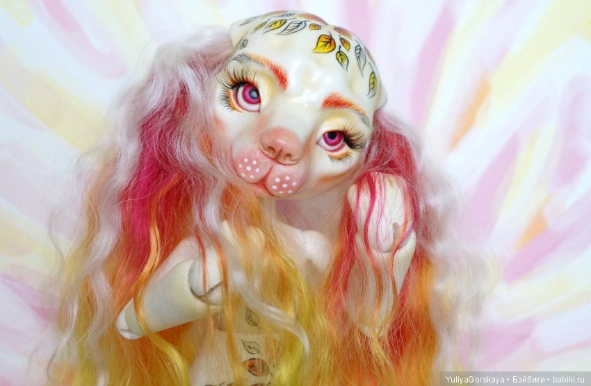 Алеера - bjd собачка в осенних огненных тонах (фото 4)