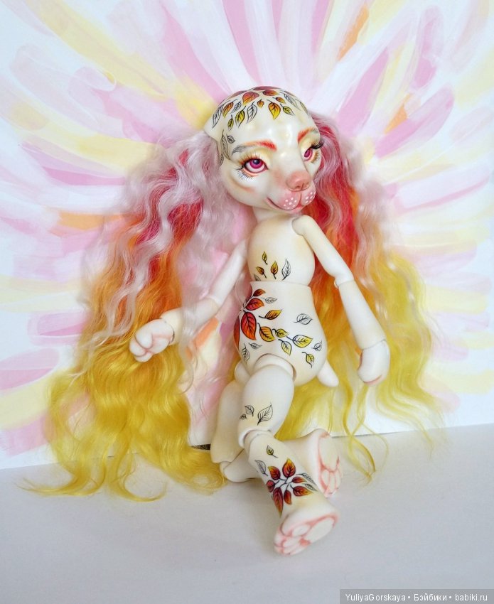 Алеера - bjd собачка в осенних огненных тонах (фото 7)