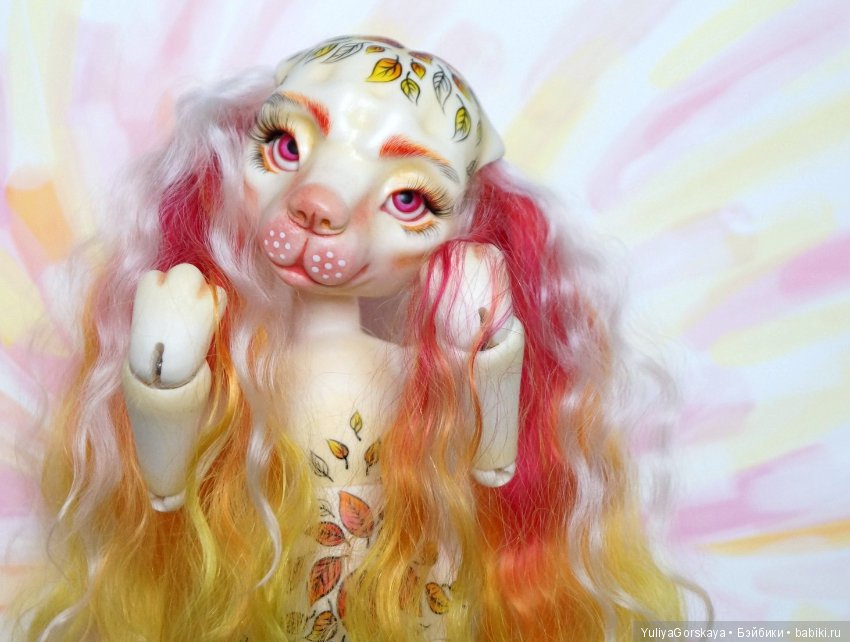 Алеера - bjd собачка в осенних огненных тонах (фото 2)