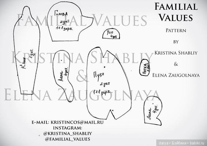 Мишутки тедди с выкройкой,автор Кристина Шаблий (фото 3)