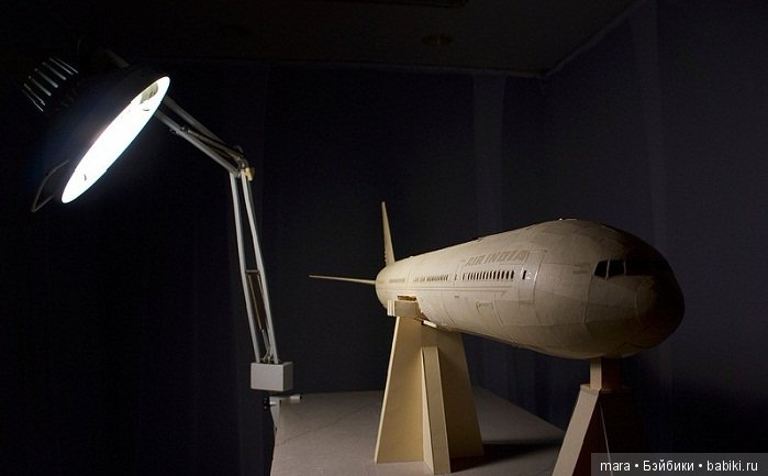 Бумажная репродукция самолета Boeing 777 в масштабе 1:60 (фото 7)