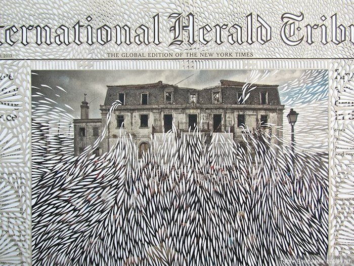 Бумажное кружево из старых газет Мириам Дион, Myriam Dion (фото 3)