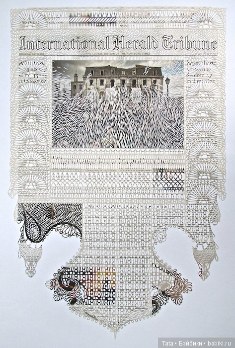 Бумажное кружево из старых газет Мириам Дион, Myriam Dion (фото 2)