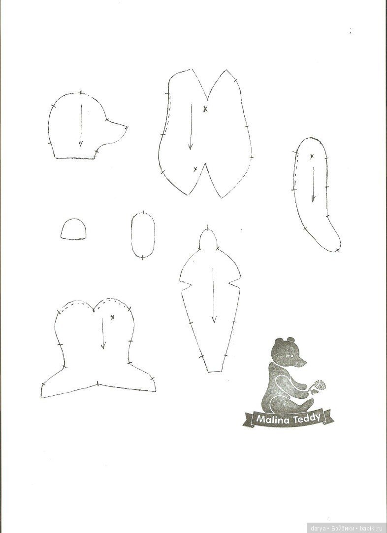 Выкройка мишки тедди Бетти, автор Грибанова Оксана