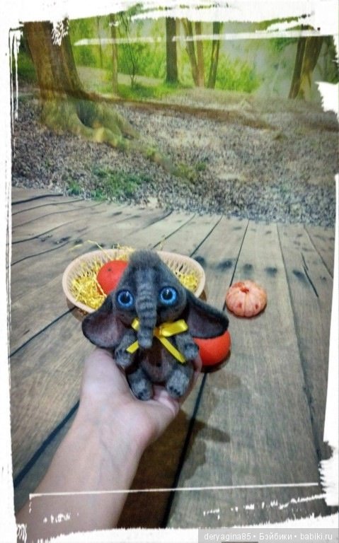 Мой первый слоник — Валяные игрушки из шерсти: сухое валяние (фото 6)