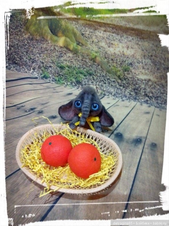 Мой первый слоник — Валяные игрушки из шерсти: сухое валяние (фото 3)