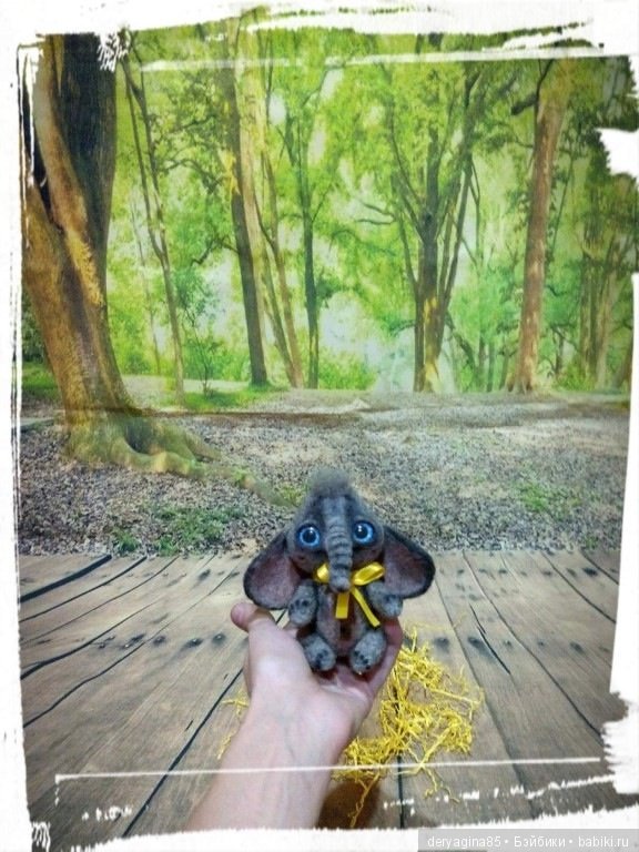 Мой первый слоник — Валяные игрушки из шерсти: сухое валяние