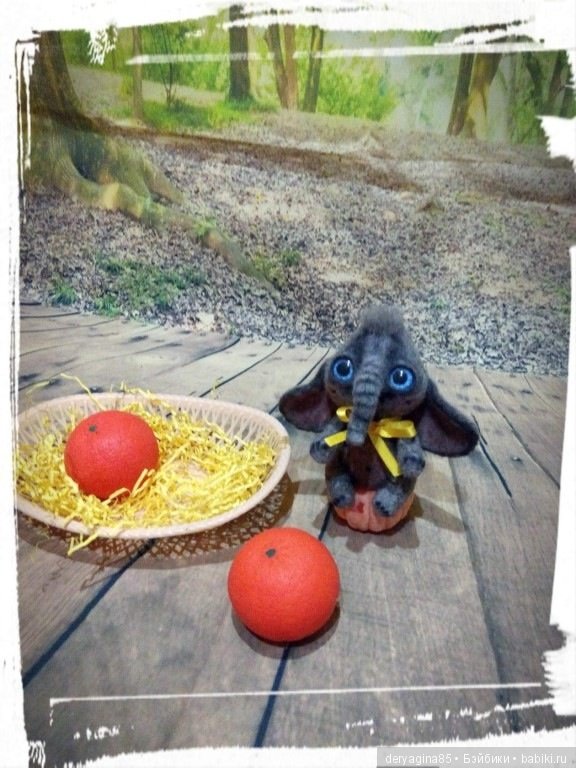 Мой первый слоник — Валяные игрушки из шерсти: сухое валяние (фото 8)