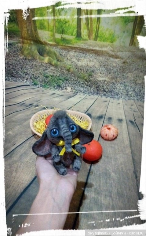 Мой первый слоник — Валяные игрушки из шерсти: сухое валяние (фото 7)