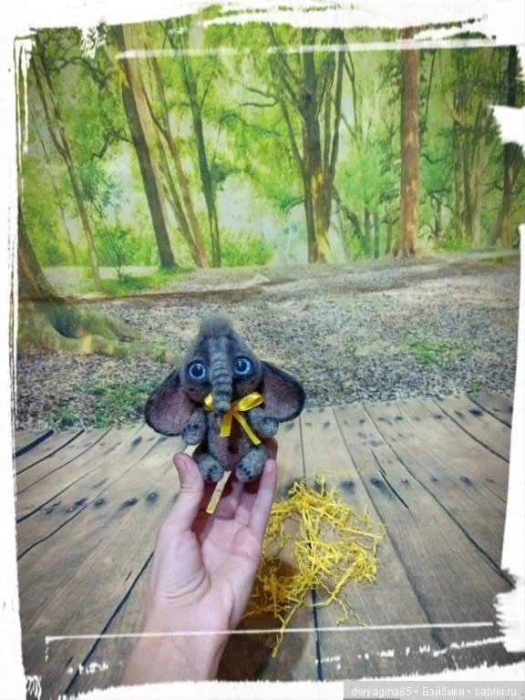 Мой первый слоник — Валяные игрушки из шерсти: сухое валяние