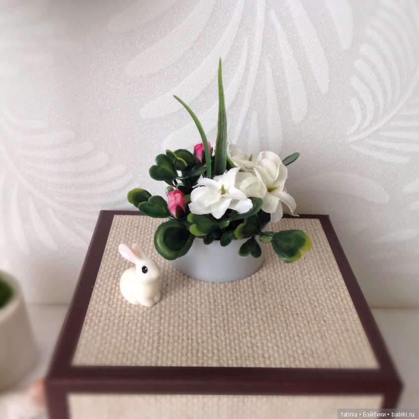 Весеннее настроение. Миниатюра из комнатных растений для любимых кукол (фото 8)