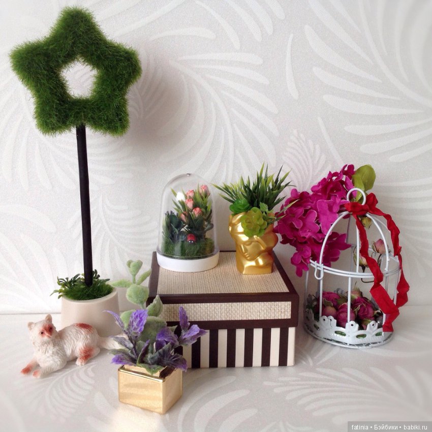 Весеннее настроение. Миниатюра из комнатных растений для любимых кукол