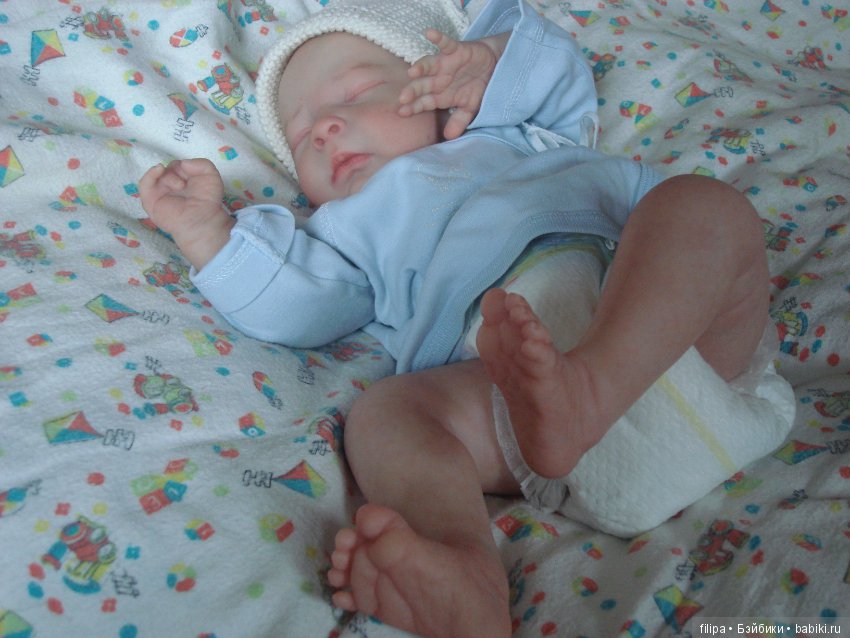 Малышочек Арсений, молд Realborn Joseph Asleep от скульптора Denise Pratt (фото 6)