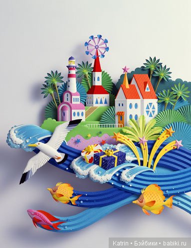 Уникальные картины в технике Бумагопластика от Hideharu Naitoh