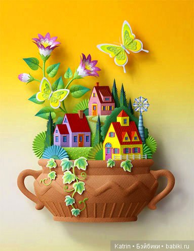 Уникальные картины в технике Бумагопластика от Hideharu Naitoh