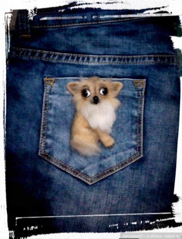 Брошь чихуахуа — Валяные игрушки из шерсти: сухое валяние