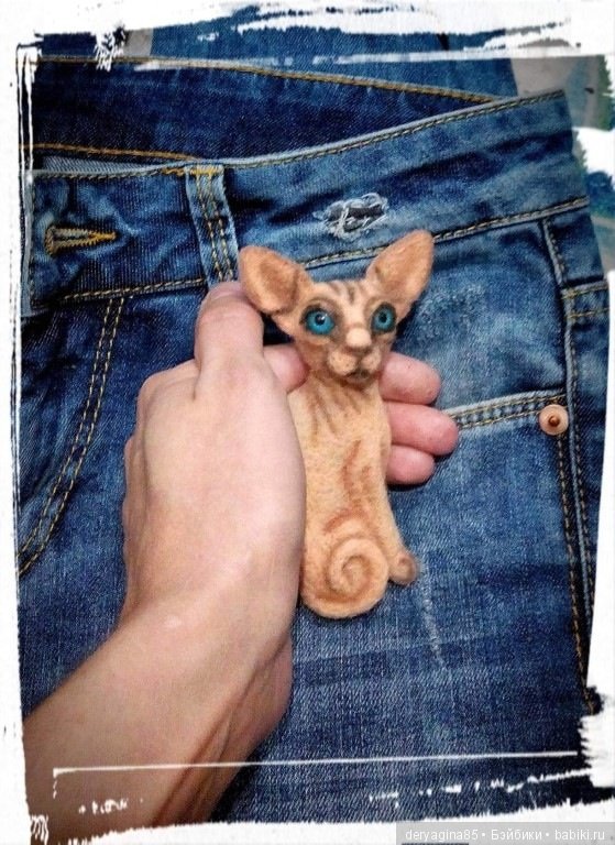 Брошь Сфинкс — Валяные игрушки из шерсти: сухое валяние (фото 2)