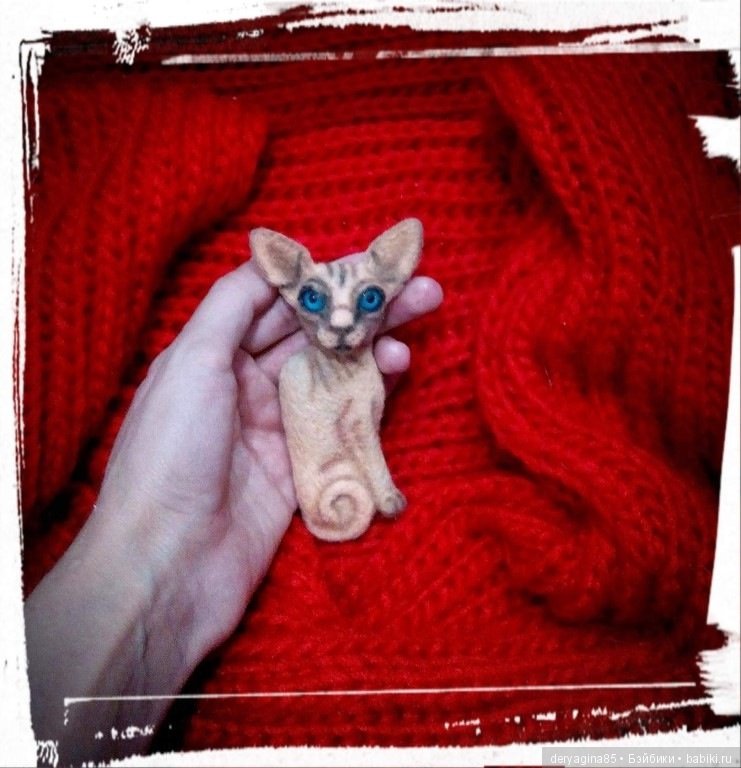 Брошь Сфинкс — Валяные игрушки из шерсти: сухое валяние (фото 8)