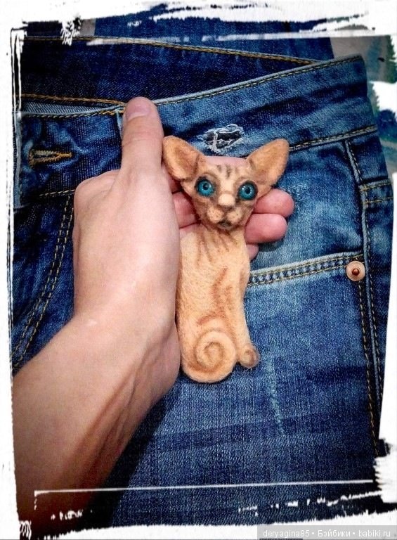 Брошь Сфинкс — Валяные игрушки из шерсти: сухое валяние