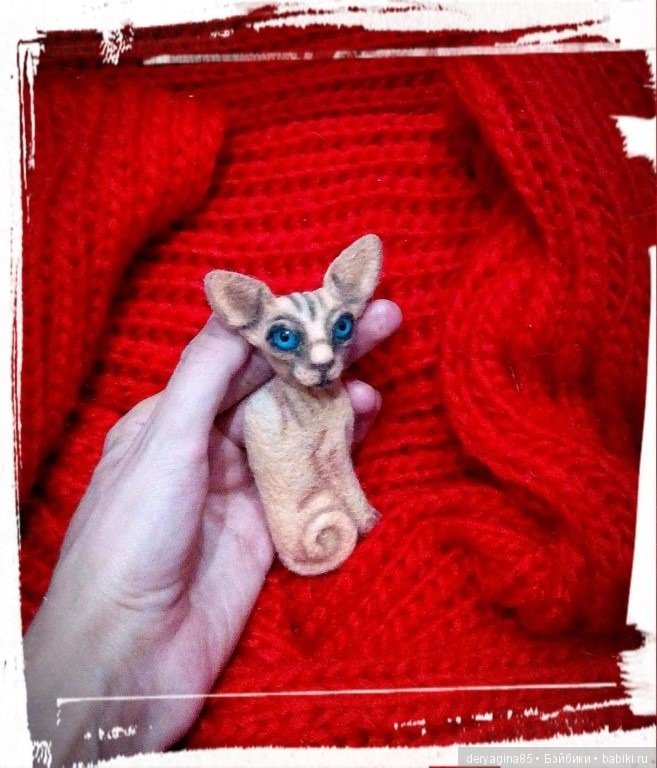 Брошь Сфинкс — Валяные игрушки из шерсти: сухое валяние (фото 6)