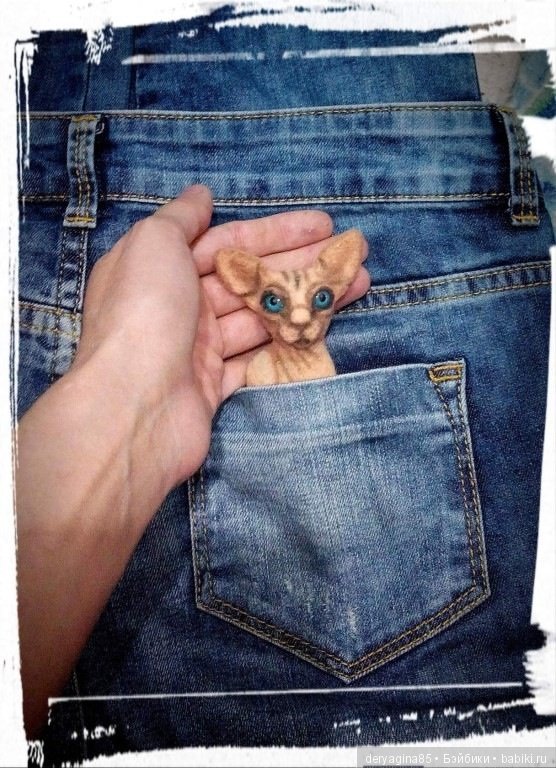 Брошь Сфинкс — Валяные игрушки из шерсти: сухое валяние (фото 3)