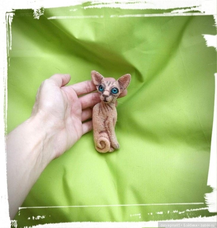 Брошь Сфинкс — Валяные игрушки из шерсти: сухое валяние (фото 9)