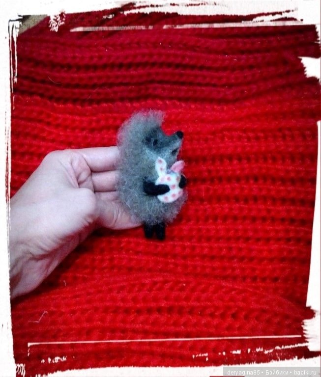 Брошь Ёжик в тумане — Валяные игрушки из шерсти: сухое валяние (фото 7)