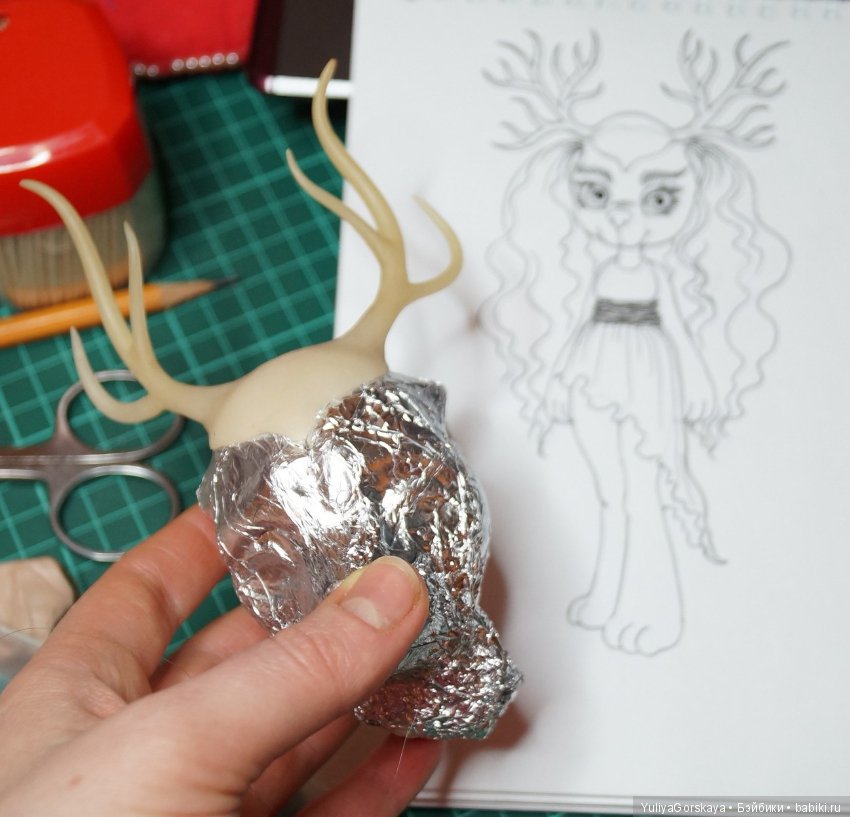 Процесс работы над рогатой собачкой (фото 2)