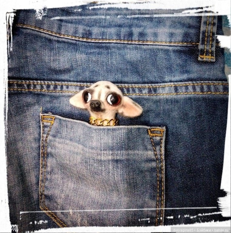 Брошь чихуашка — Валяные игрушки из шерсти: сухое валяние