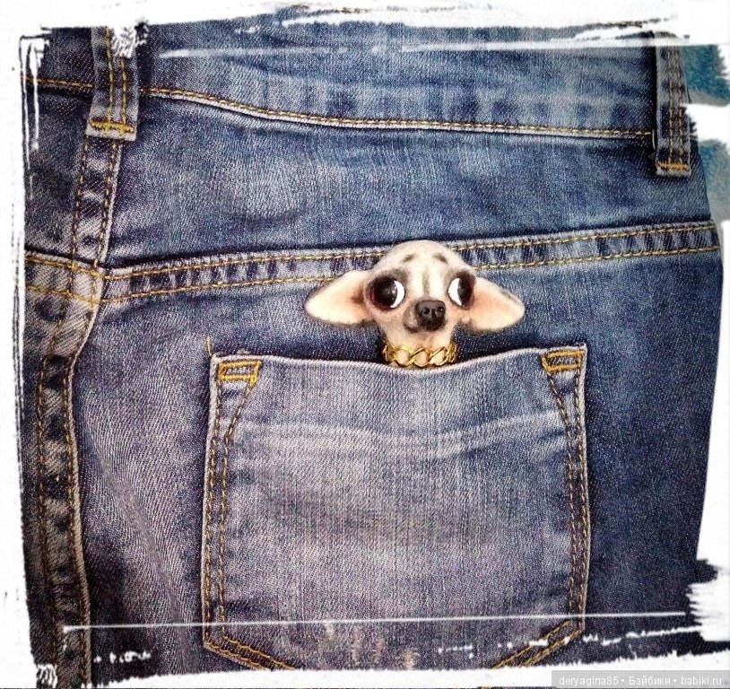 Брошь чихуашка — Валяные игрушки из шерсти: сухое валяние