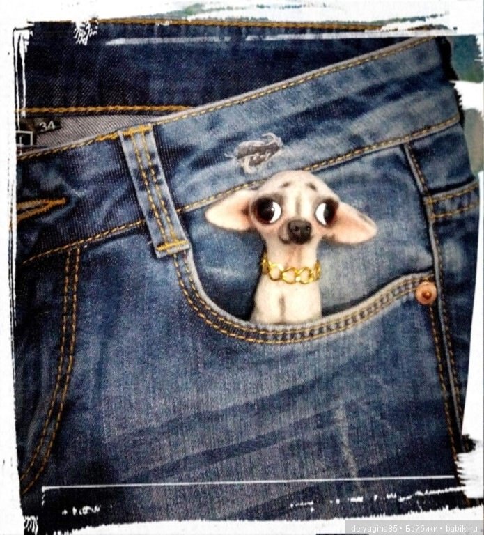 Брошь чихуашка — Валяные игрушки из шерсти: сухое валяние