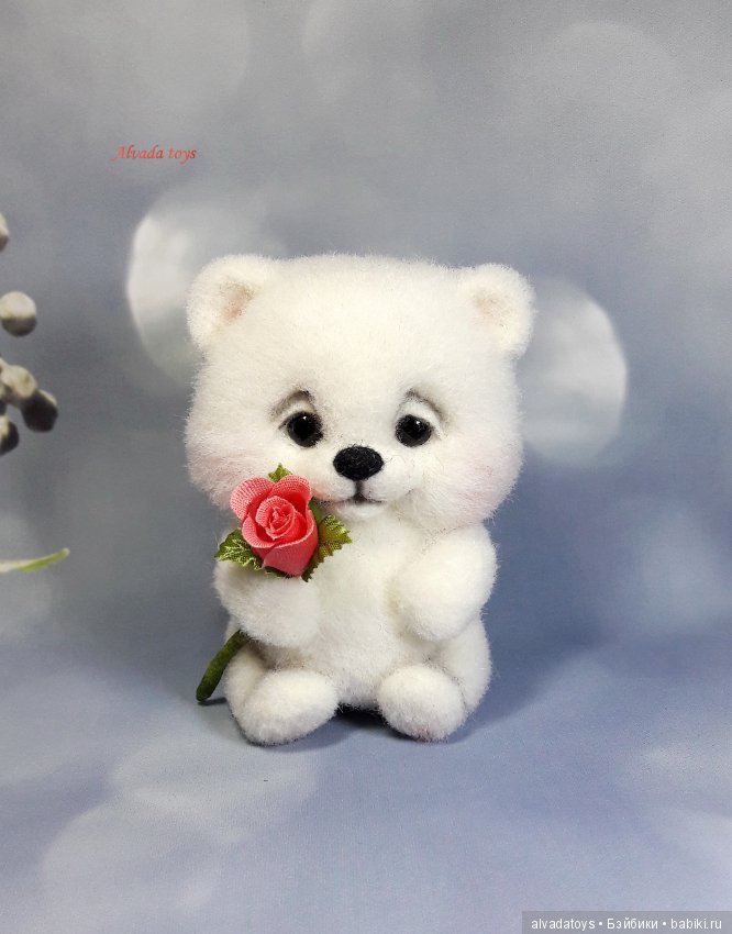 Мишутка — Валяные игрушки из шерсти: сухое валяние