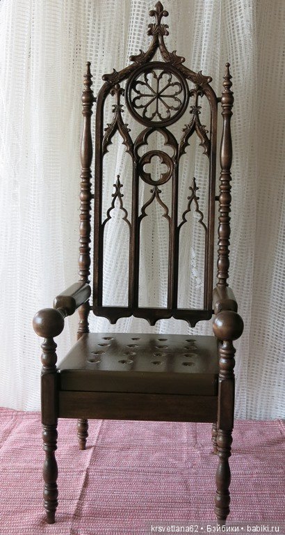 Трон в готическом стиле — Мебель для кукол и домиков: фото
