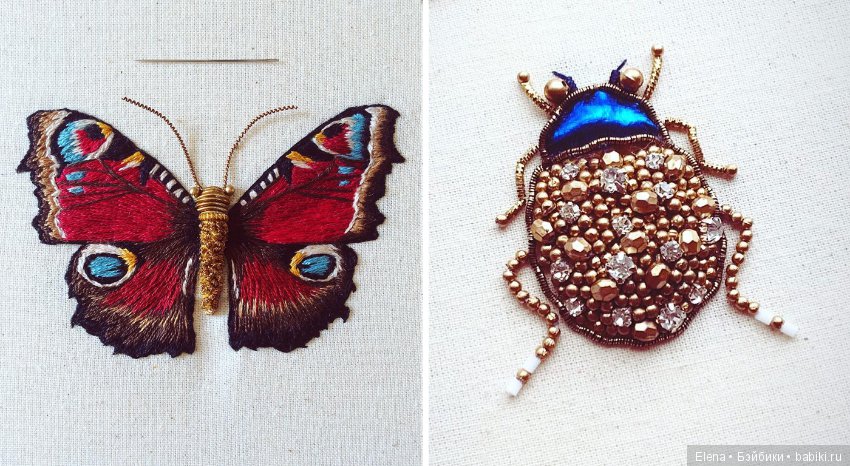 Металлические вышитые насекомые (фото 9)