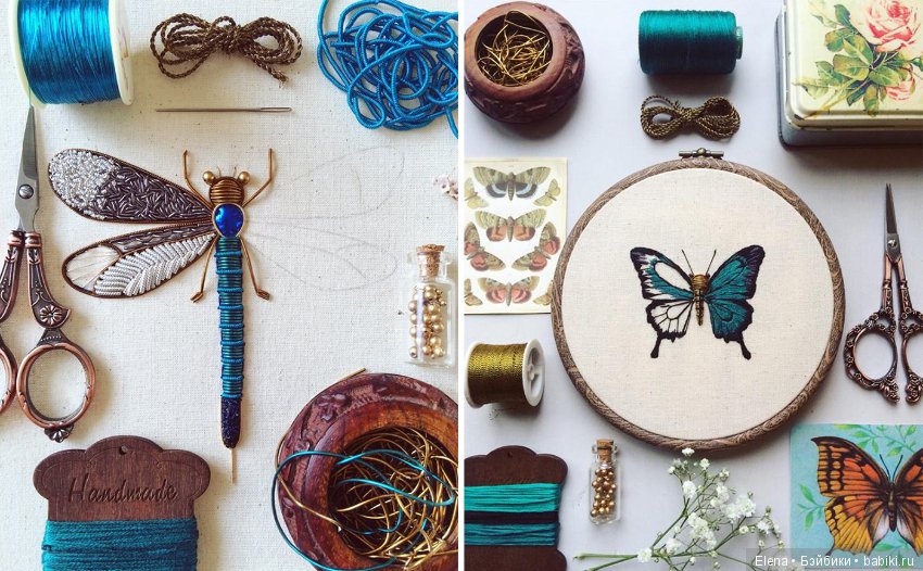 Металлические вышитые насекомые (фото 5)