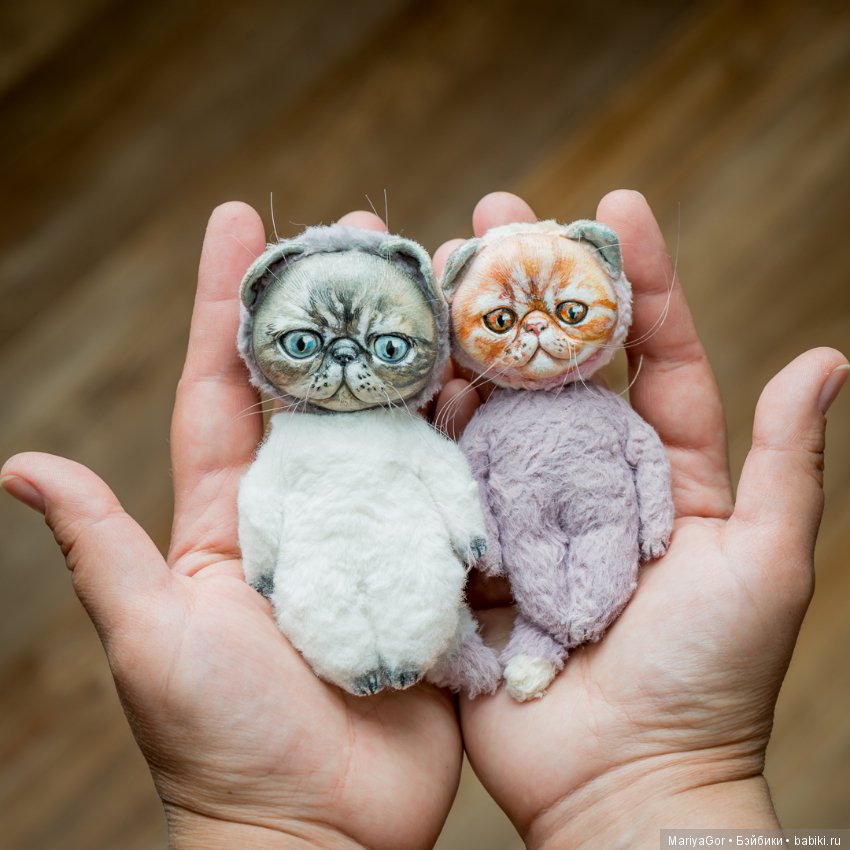 Котики - экзокотики — Игрушки в смешанной технике (мех и глина): Арт (фото 4)