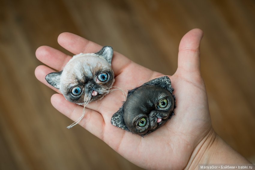 Котики - экзокотики — Игрушки в смешанной технике (мех и глина): Арт (фото 7)