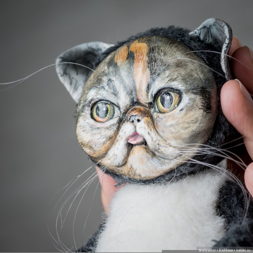 Котики - экзокотики — Игрушки в смешанной технике (мех и глина): Арт (фото 3)